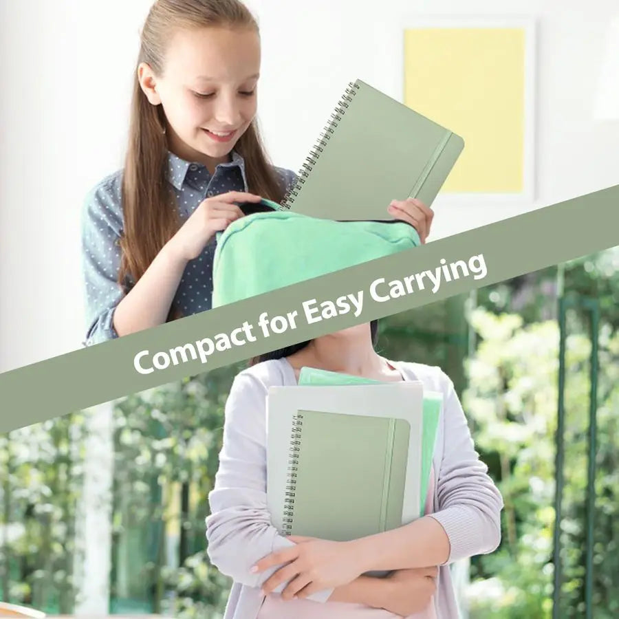 Journaling Notebooks, A5 Lined Spiral Notebook for Women Men, 146 Pages College Ruled Hardcover Note Book for Work, Note Taking,