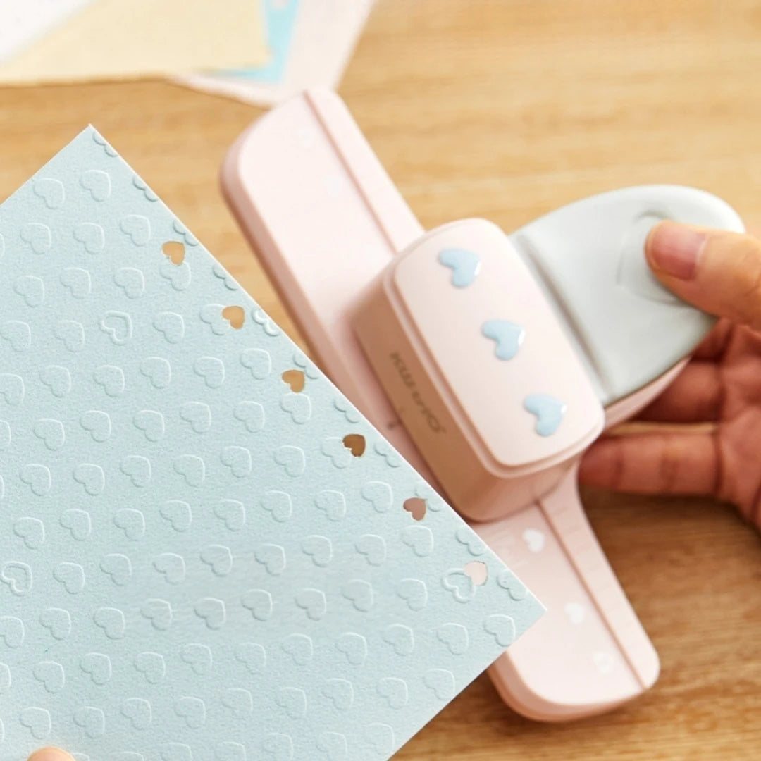 love shape 3 Hole Punch 4mm Dia 19mm Space Loose Leaf Notebooks Scrapbooking Puncher Pink for A5 A6 A7 A8 A7 Pocket Puncher