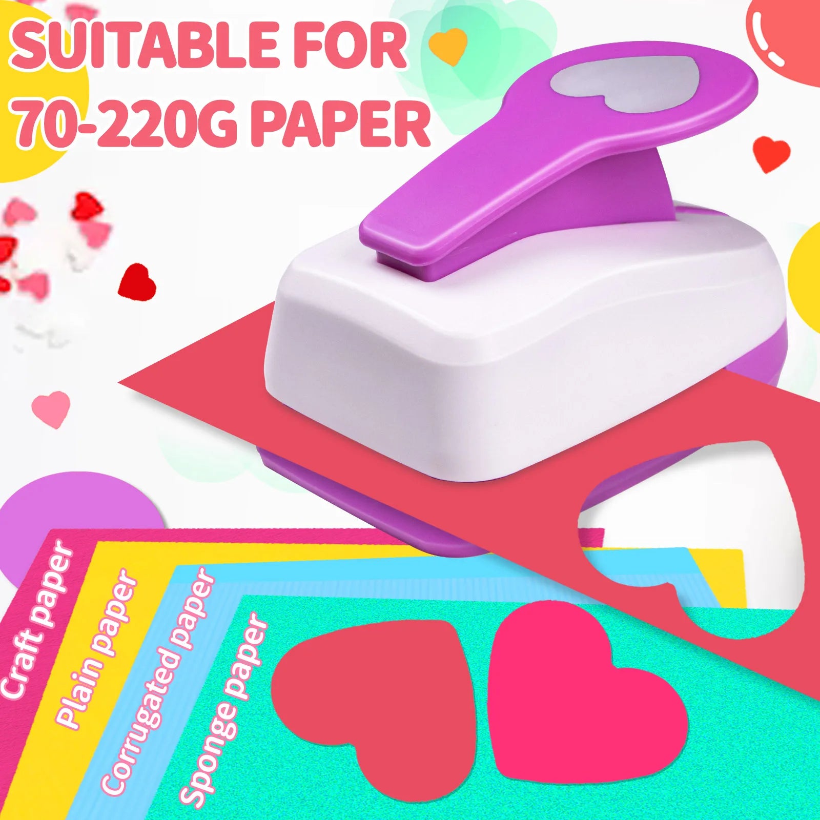 Paper cutter for crafts Hole Punch Puncher Punches Tool 50mm 2 inch Heart Paper Shapes Hole for card making custom scrapbooking