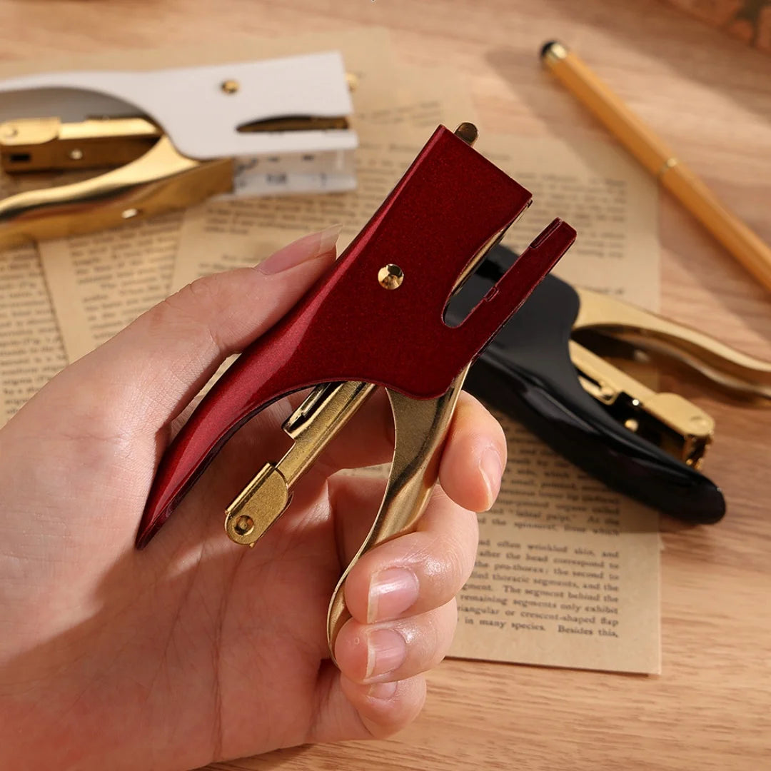 1pc metal handheld stapler, portable multi-functional paper binding supplies, office and school supplies, binding tools