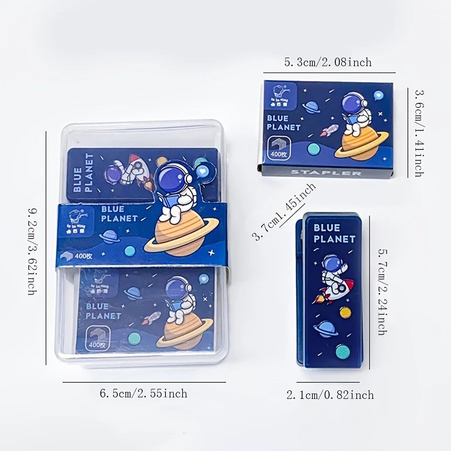 2pcs/set of Kawaii stapler with 400 staples, portable mini cute stapler, staples, student supplies, office accessories