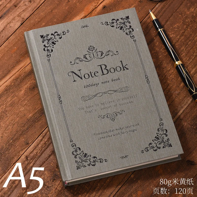 European Style Notebook Literary Exquisite Simple Retro Style A5 Creative Net Red College Student Classroom Reading Notebook