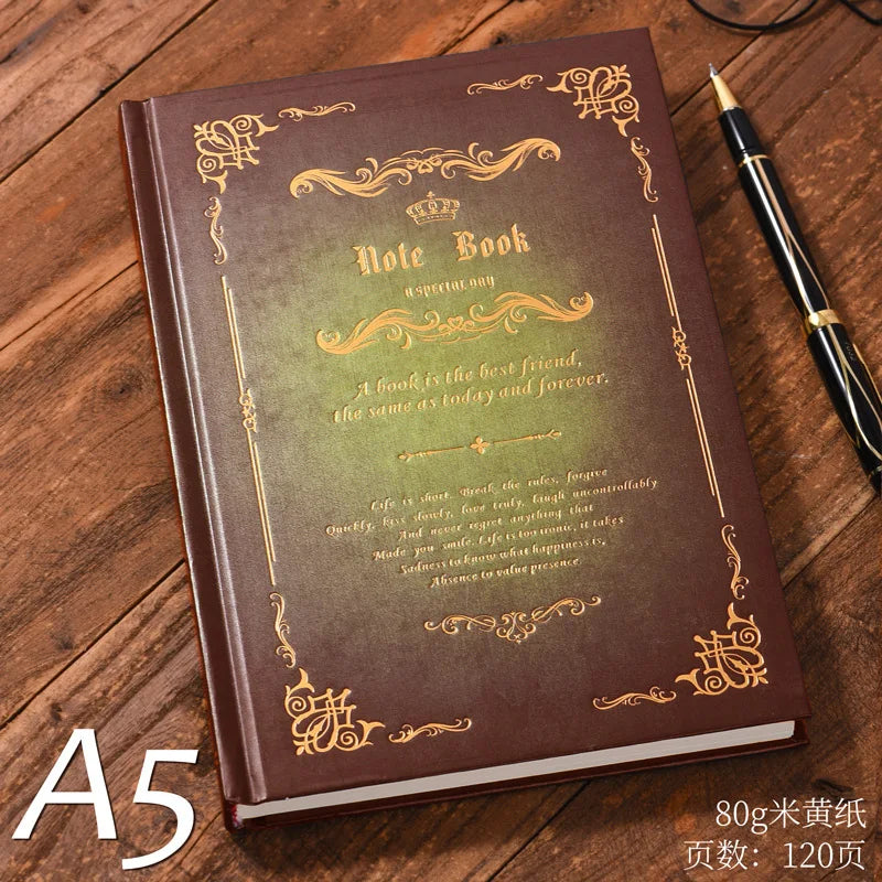 European Style Notebook Literary Exquisite Simple Retro Style A5 Creative Net Red College Student Classroom Reading Notebook