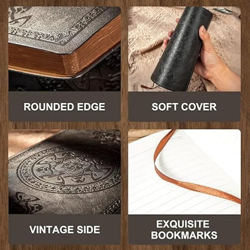 1PC New Portable Vintage Pattern Leather Notebook Diary Notepad Stationery Gift