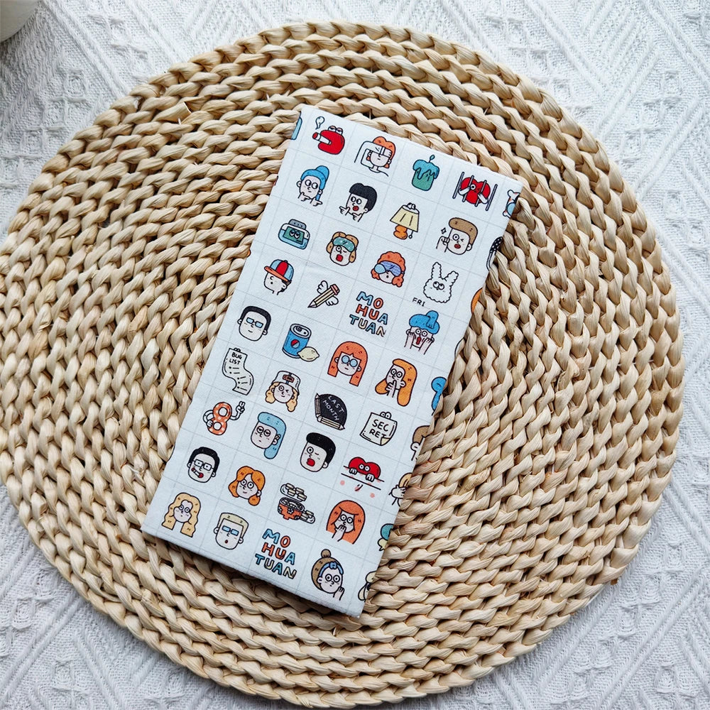 Fromthenon Cute Animal Flower Series Cloth Fabric Weeks Cover Weekly Diary Planner Notebooks Sleeve Office Stationery Supplies