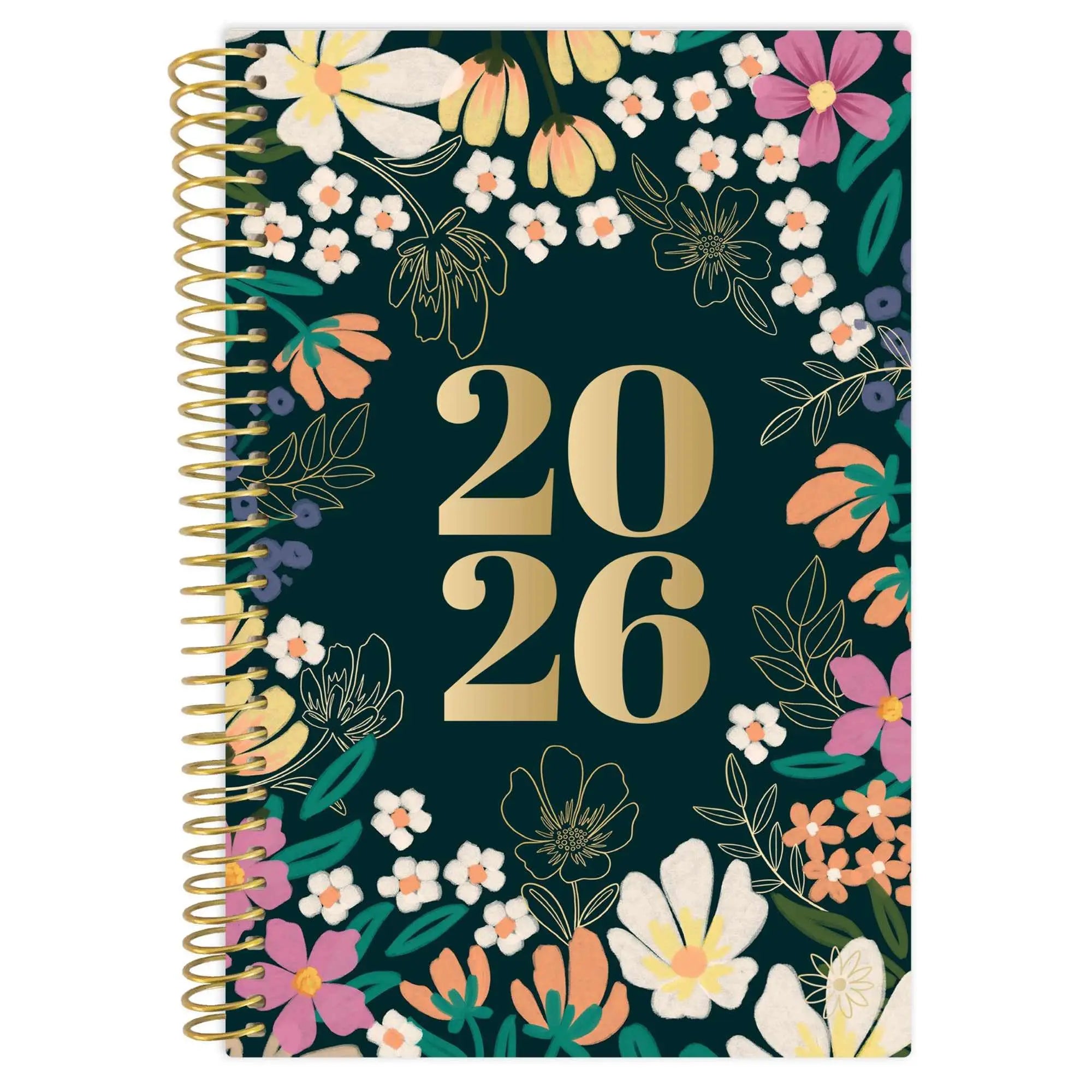 Portable A5 2026 Schedule Book Flowers To Do List DailyPlanner Planner Reminder Coil Notebook Agenda BookStudents