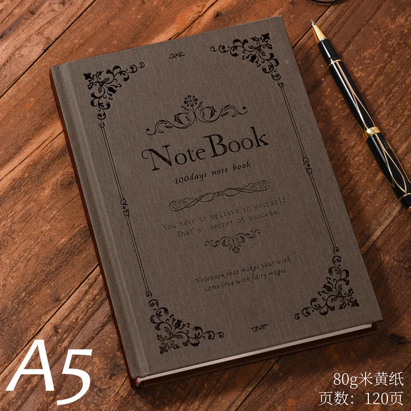 European Style Notebook Literary Exquisite Simple Retro Style A5 Creative Net Red College Student Classroom Reading Notebook