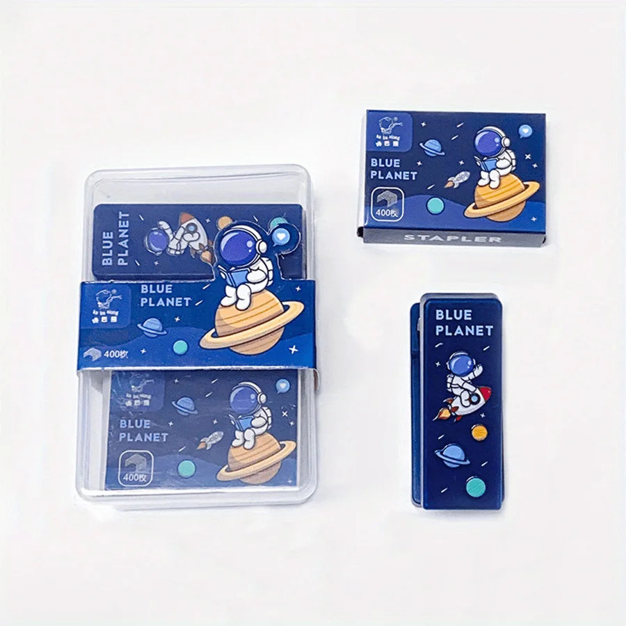 2pcs/set of Kawaii stapler with 400 staples, portable mini cute stapler, staples, student supplies, office accessories