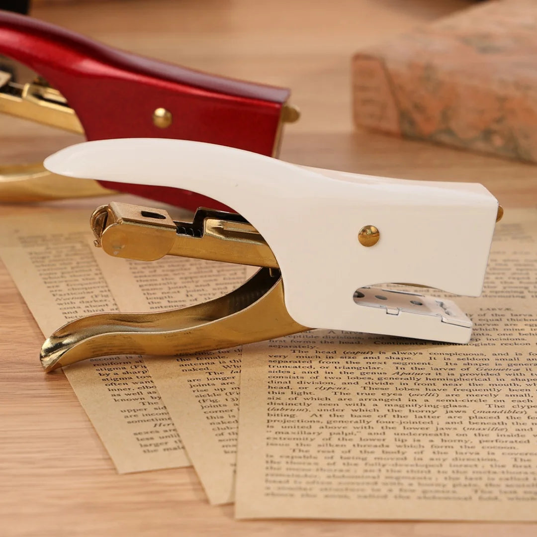 1pc metal handheld stapler, portable multi-functional paper binding supplies, office and school supplies, binding tools