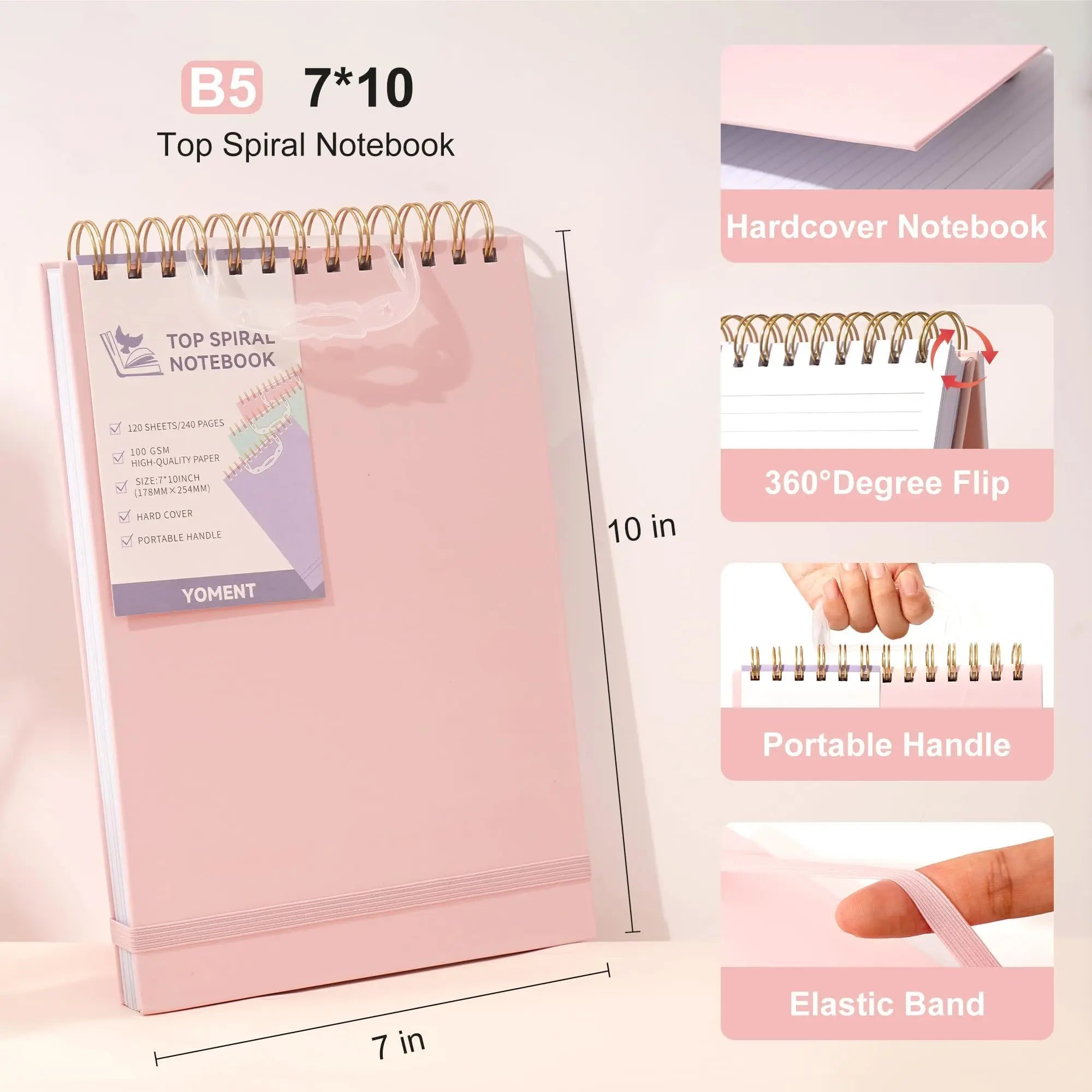 Wooden Flip Notebook 360 Degree Page Flip Double Sided Writing Notebook for School Office Daily Notes and Recording