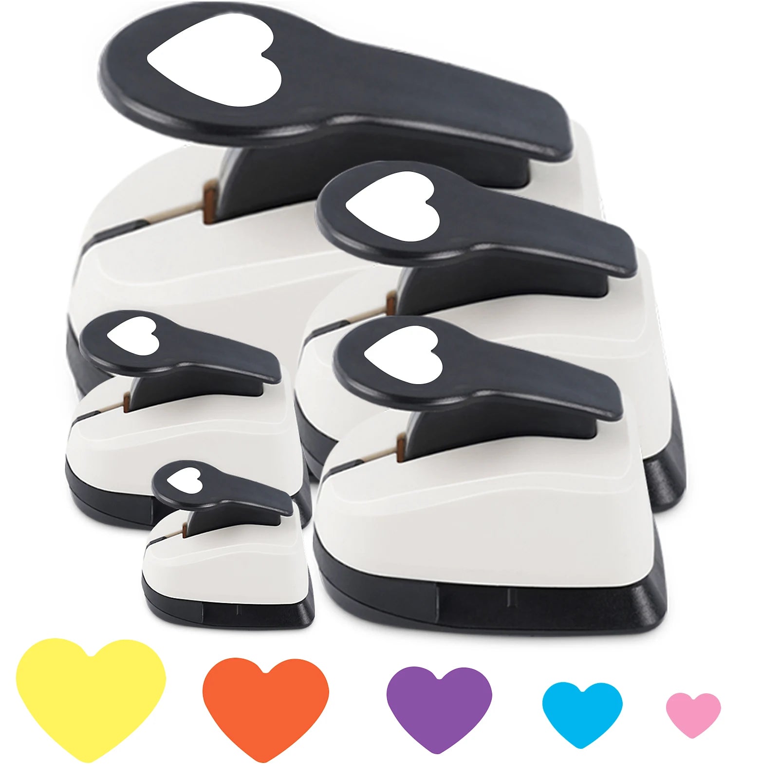 3pcs Paper cutter for crafts Hole Punchers Tool Set 3/8 5/8 1 inch 9 16 25mm Heart Paper Shapes for card making scrapbooking