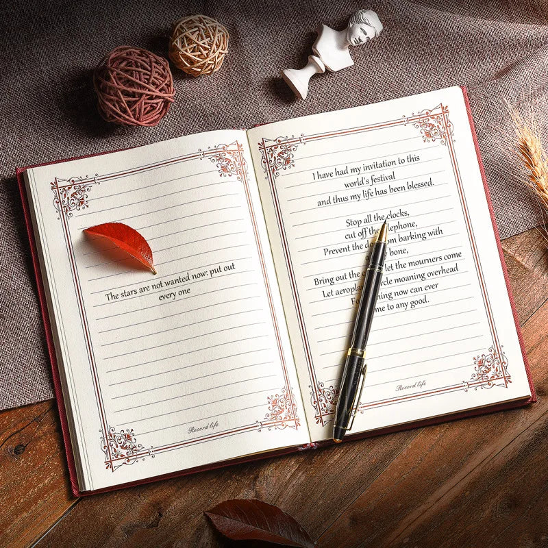 European Style Notebook Literary Exquisite Simple Retro Style A5 Creative Net Red College Student Classroom Reading Notebook