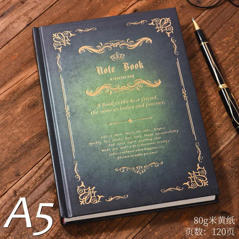 European Style Notebook Literary Exquisite Simple Retro Style A5 Creative Net Red College Student Classroom Reading Notebook