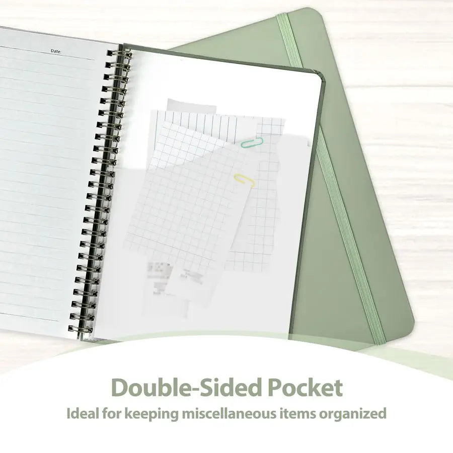 Journaling Notebooks, A5 Lined Spiral Notebook for Women Men, 146 Pages College Ruled Hardcover Note Book for Work, Note Taking,