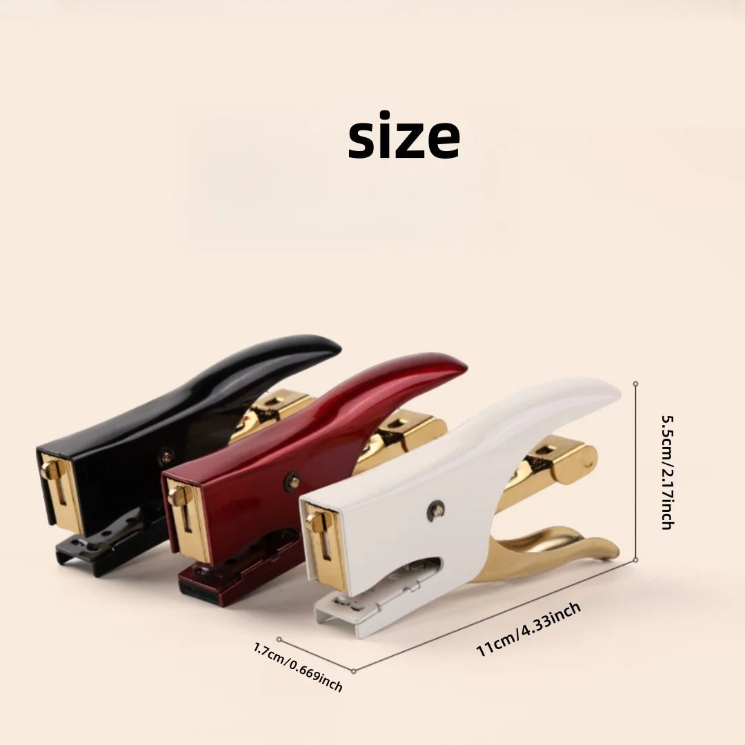 1pc metal handheld stapler, portable multi-functional paper binding supplies, office and school supplies, binding tools