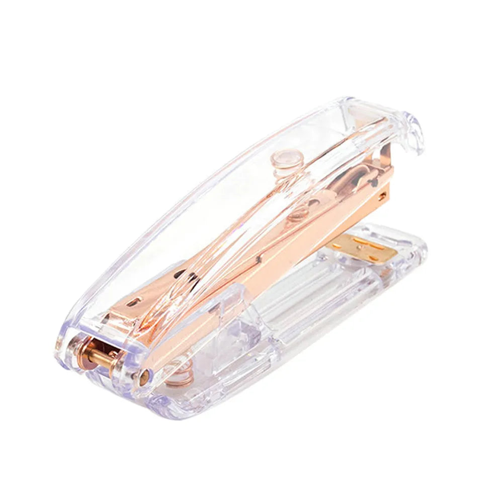 Stapler Rose Gold High Luster Finish Elegant Compact Design for Paper Documents Stationery Fastening Desk Stapler Home Office