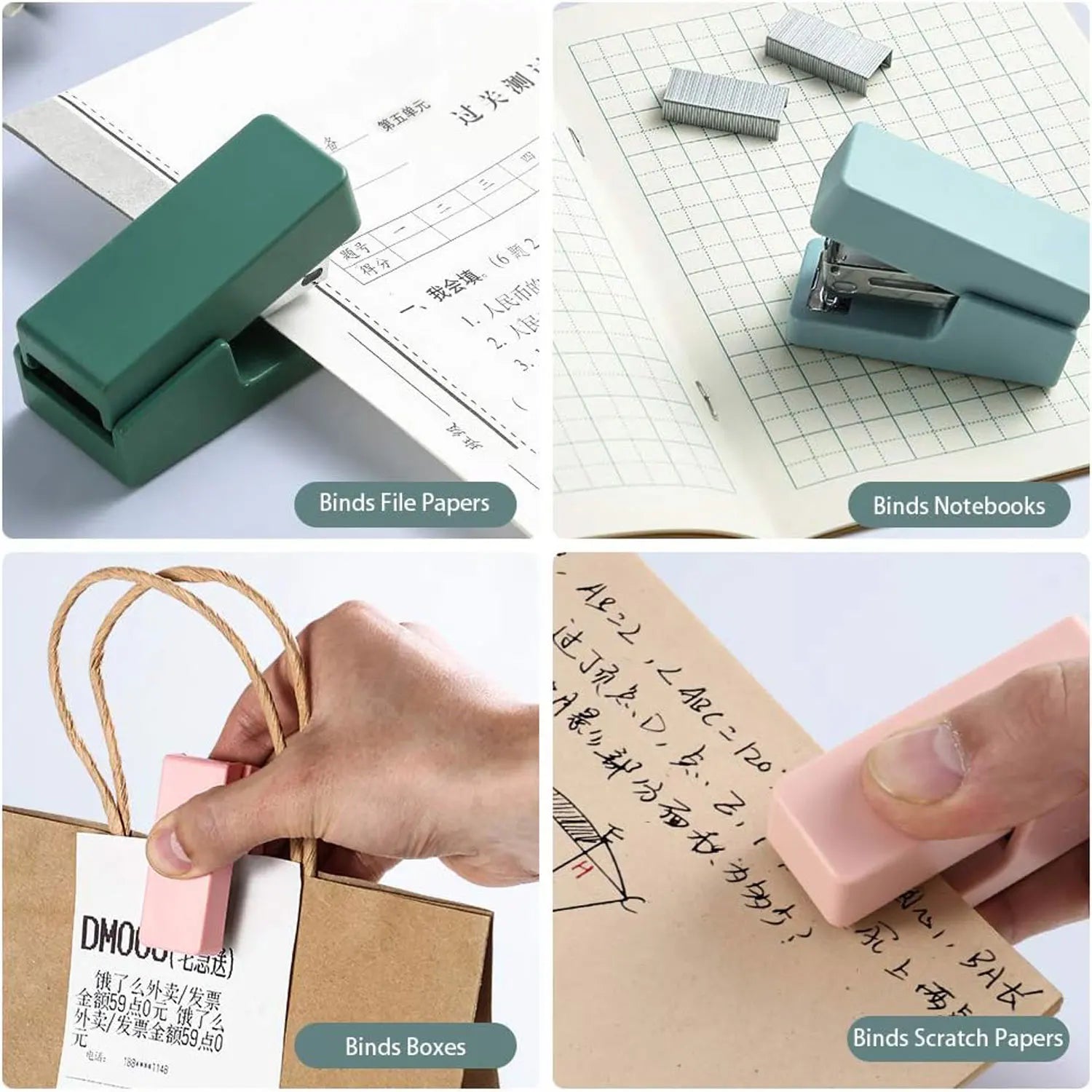Mini Desktop Stapler Set,Small Cute Stapler for Office and School Supplies